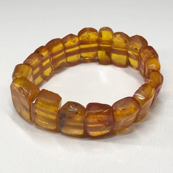 Vintage BALTIC AMBER Stretch BRACELET 20 Grams Dark and Light Honey Color - Picture 17 of 17